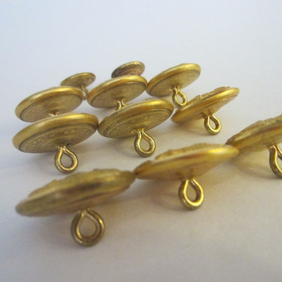 Brass American Waterbury Button Co Conn E Pluribus Unum Superior Buttons - Picture 3 of 12